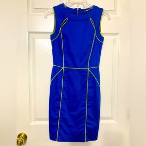 Gianni Bini Dress Size 0 Royal Blue & Yellow